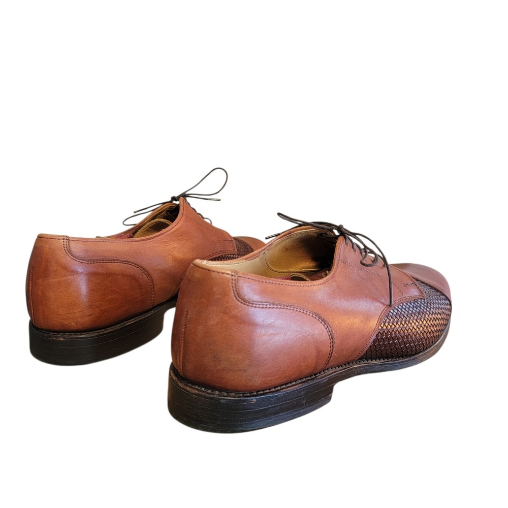 Allen Edmonds Lauderdale Woven Leather Oxfords Brown Cap Toe Dress Shoes 13 D - Picture 8 of 11